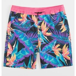 Tropical Print Boys Swim Shorts